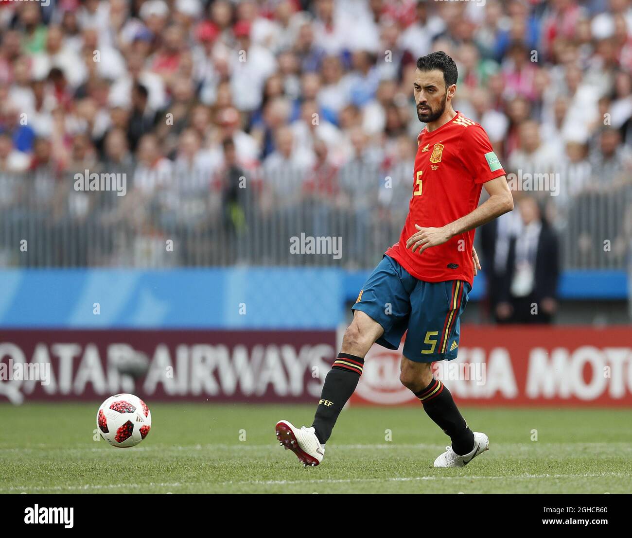 Spain's Sergio Busquets in action during the FIFA World Cup 2018 Round