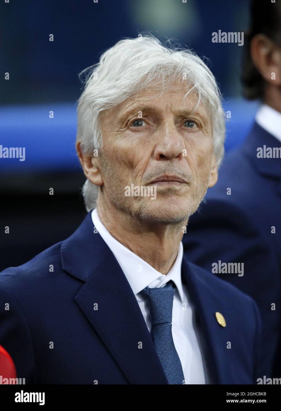 ColombiaÕs Jose Pekerman in action during the FIFA World Cup 2018 Round of 16 match at the Spartak Stadium, Moscow. Picture date 3rd July 2018. Picture credit should read: David Klein/Sportimage via PA Images Stock Photo