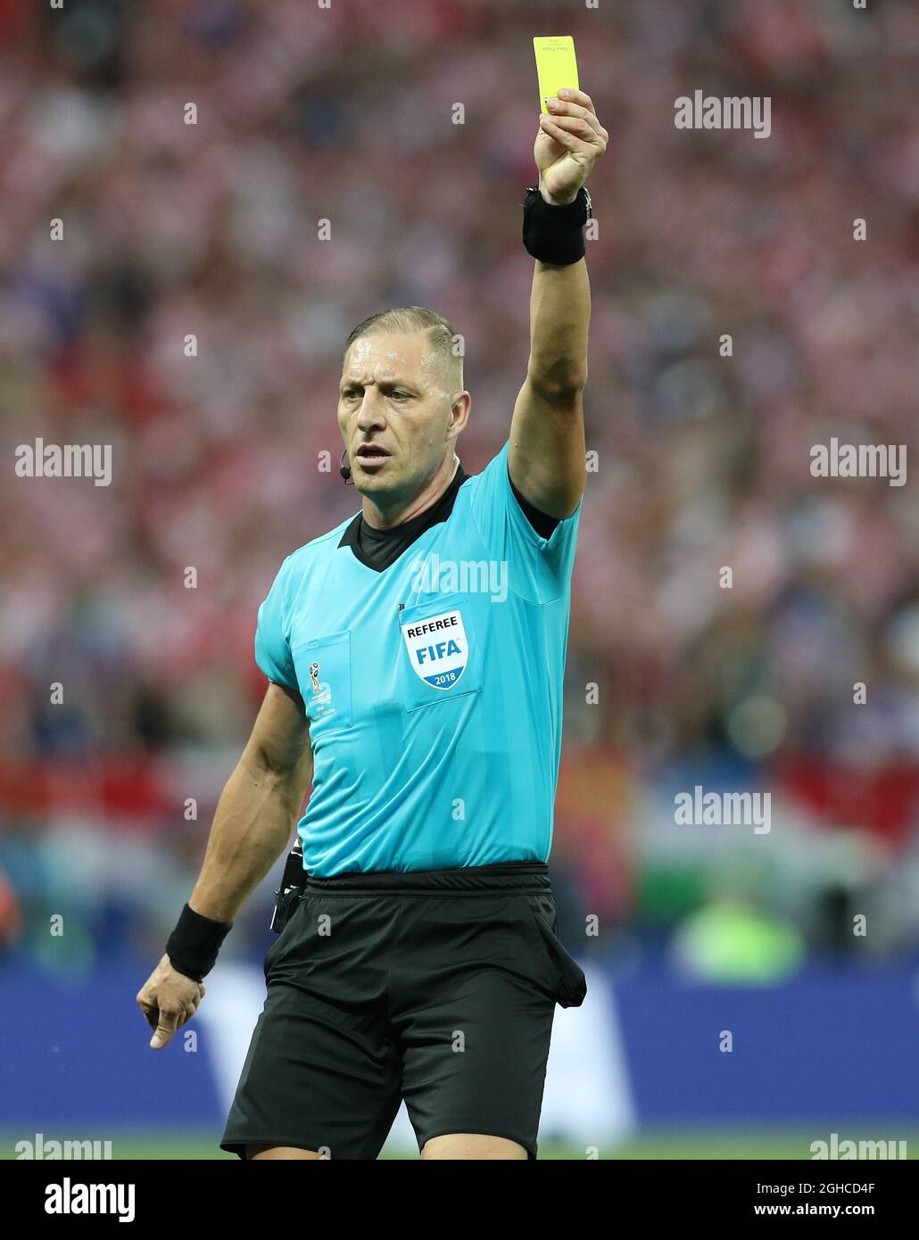 Referee Nestor Pitana during the FIFA World Cup 2018 Final at the Luzhniki Stadium, Moscow. Picture date 15th July 2018. Picture credit should read: David Klein/Sportimage via PA Images Stock Photo