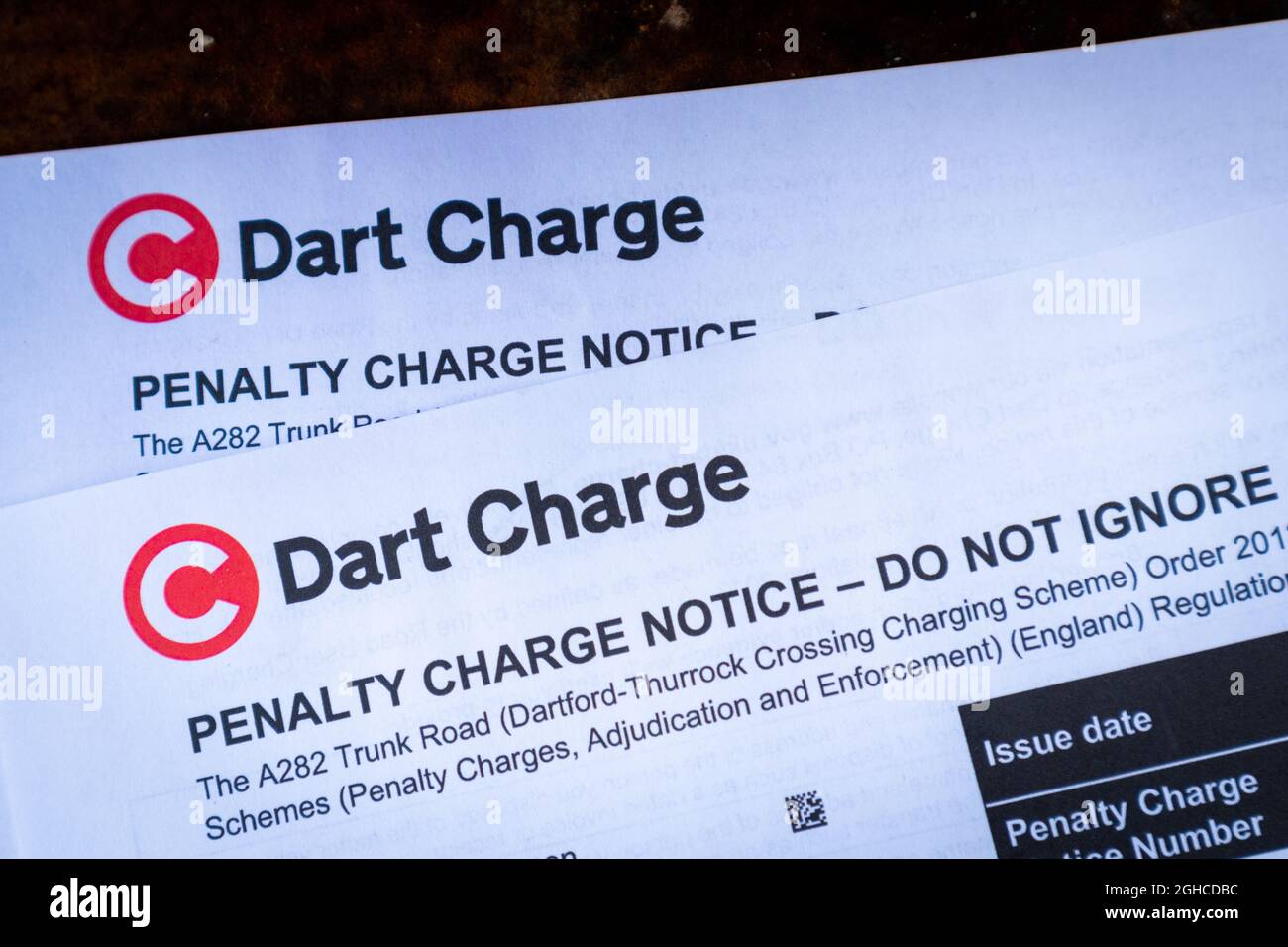 Dart charge penalty charge notice letter, dartford crossing, kent, uk Stock Photo