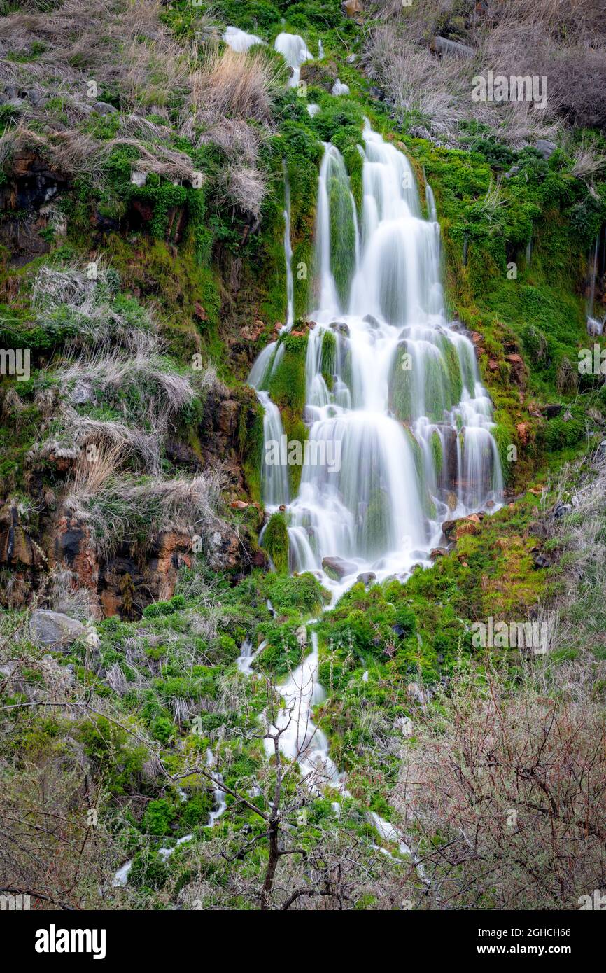 Beautiful little waterfall spring in Idaho Stock Photo