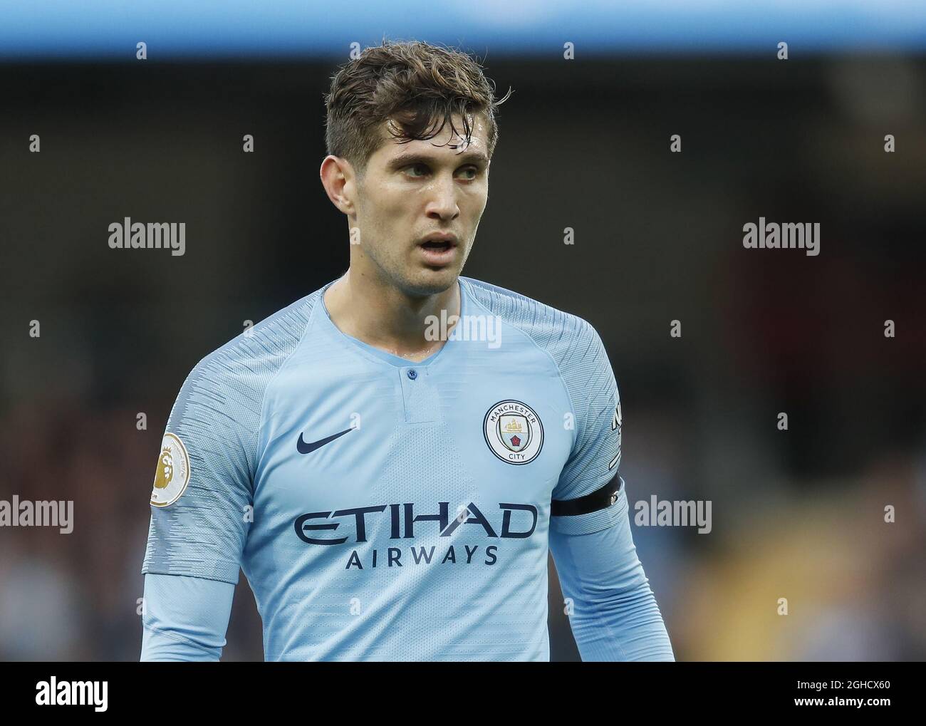 John Stones of Manchester City during the Premier League match at the Etihad  Stadium, Manchester. Picture date 4th November 2018. Picture credit should read: Simon Bellis/Sportimage via PA Images Stock Photo