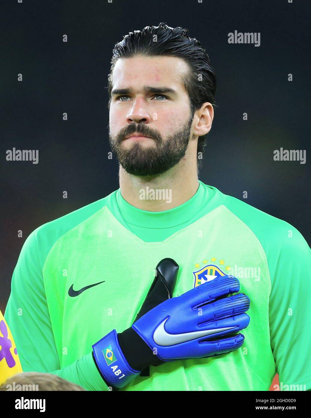 Alisson Becker of Brazil during the International Friendly match at the  Emirates Stadium, London. Picture date: 16th November 2018. Picture credit  should read: Matt McNulty /Sportimage Stock Photo - Alamy