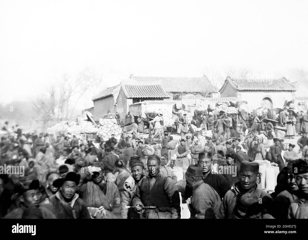 Cabbage Market at Kutien, China, early 1900s Stock Photo Alamy