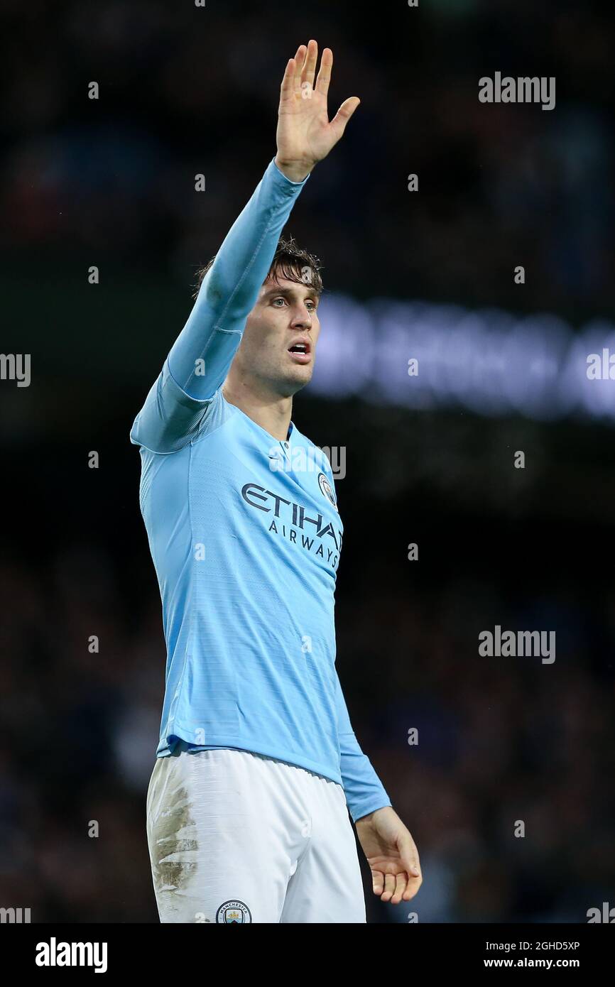 John Stones of Manchester City during the Premier League match at the Etihad Stadium, Manchester. Picture date: 22nd December 2018. Picture credit should read: James Wilson/Sportimage via PA Images Stock Photo