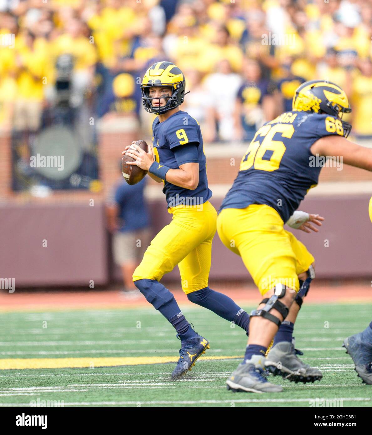 Ann Arbor, Michigan, USA. 4th Sep, 2021. J.J. McCarthy in action