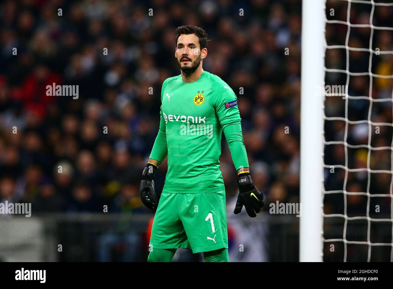 Roman Burki of Borussia Dortmund during the UEFA Champions League Round of 16 First Leg match at Wembley Stadium, London. Picture date: 13th February 2019. Picture credit should read: Craig Mercer/Sportimage via PA Images Stock Photo