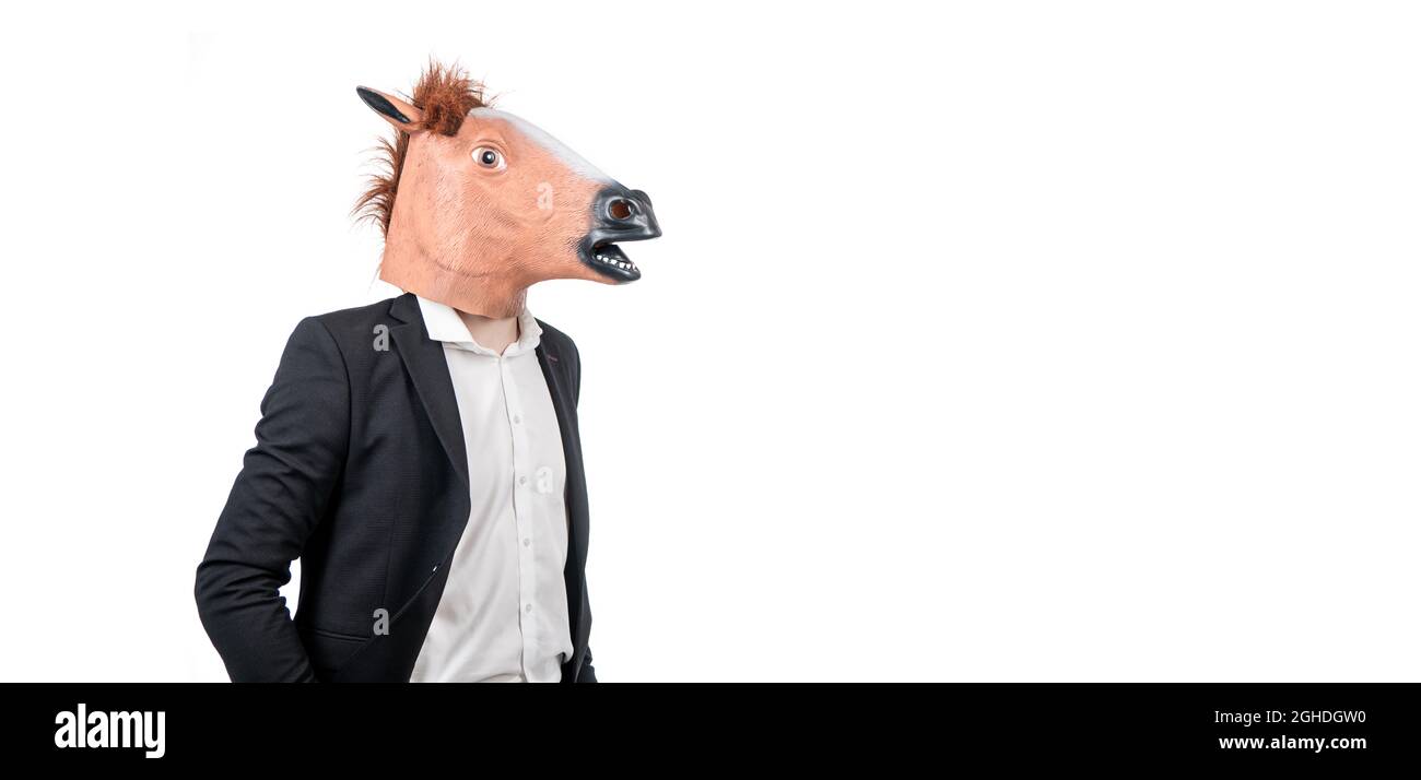 Successful Person Is Hardworking Hardworking Man In Horse Head Stock Photo Alamy