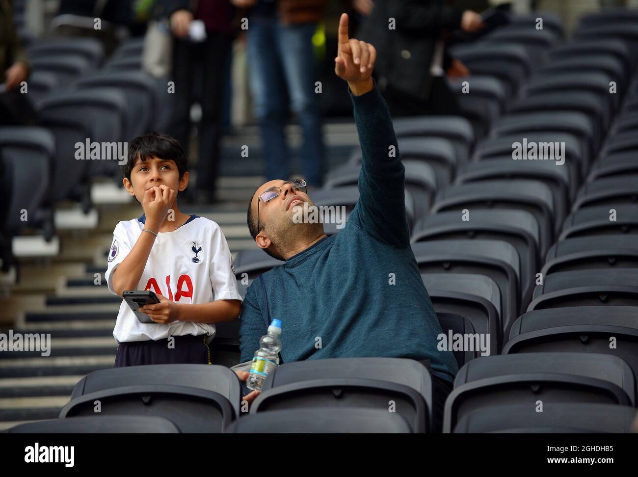 Tottenham Hotspur fans inside the stadium during the Test Event match at Tottenham  Hotspur Stadium, London.