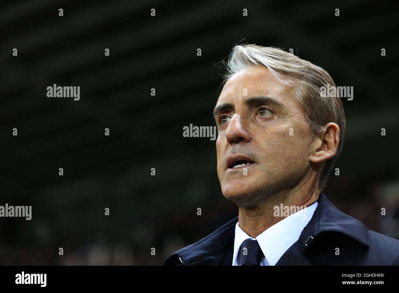 Roberto Mancini Manager Of Italy During The Uefa Euro Qualifying Group J Match At The Ennio Tardini Stadium Parma Italy Picture Date 26th March 19 Picture Credit Should Read Jonathan Moscrop Sportimage