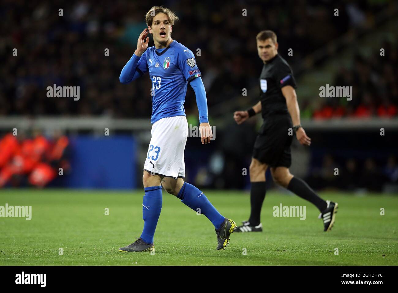 Nicolo Zaniolo Of Italy During The Uefa Euro Qualifying Group J Match At The Ennio Tardini Stadium Parma Italy Picture Date 26th March 19 Picture Credit Should Read Jonathan Moscrop Sportimage Via