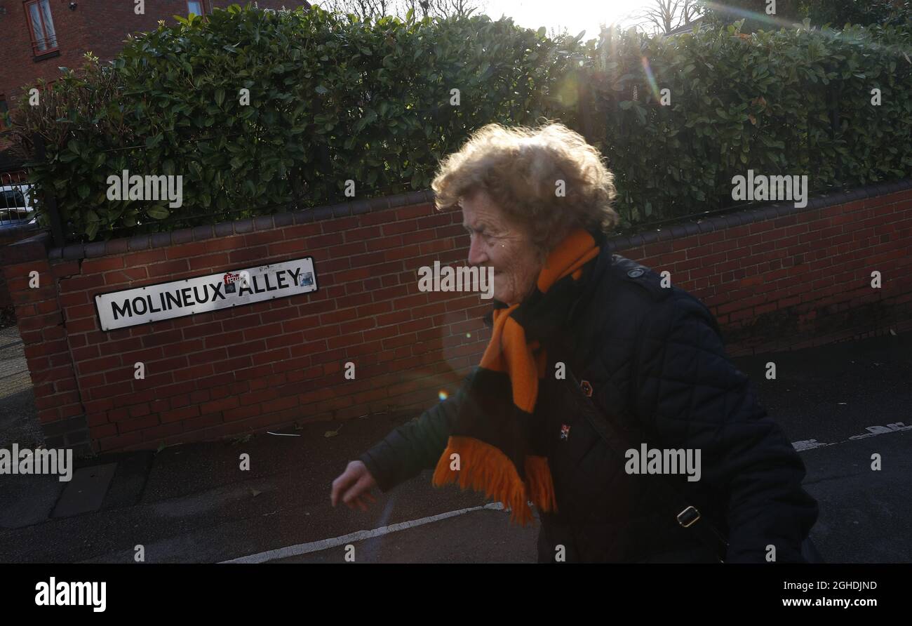 Fans arrive before the Premier League match at Molineux, Wolverhampton. Picture date: 2nd April 2019. Picture credit should read: Darren Staples/Sportimage via PA Images Stock Photo
