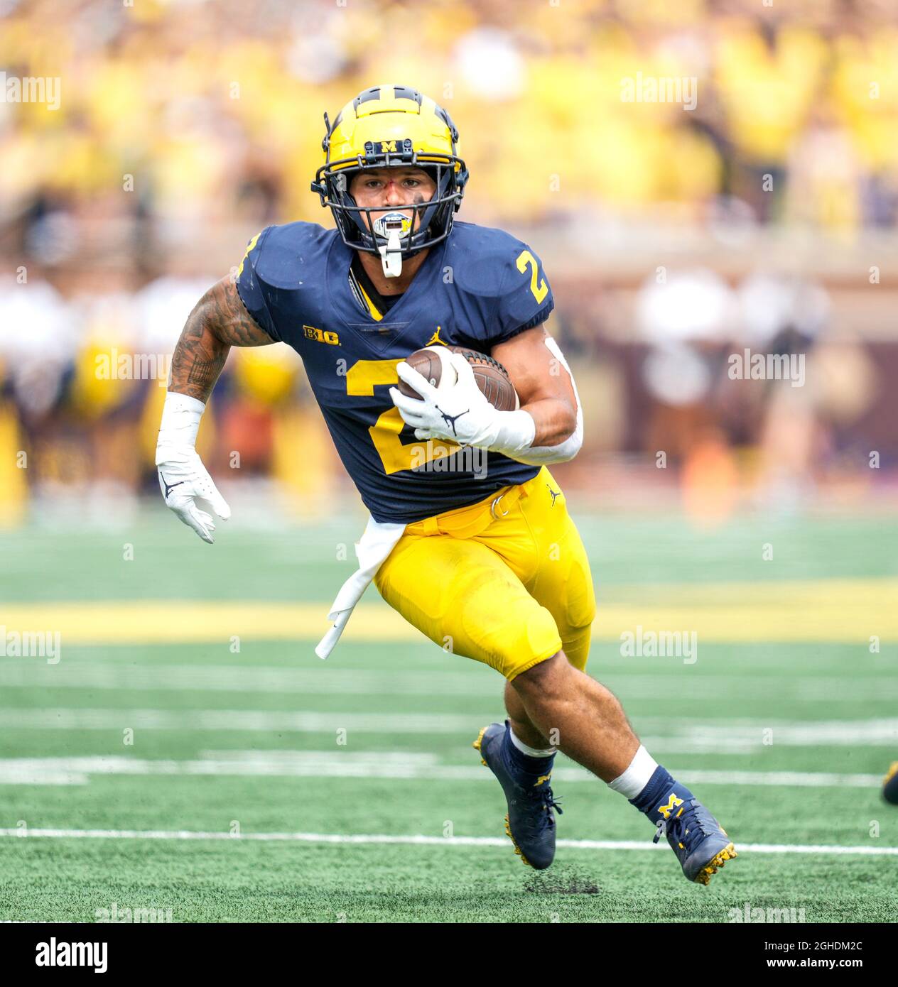 Ann Arbor Michigan USA. 4th Sep 2021. Blake Corum runs for the