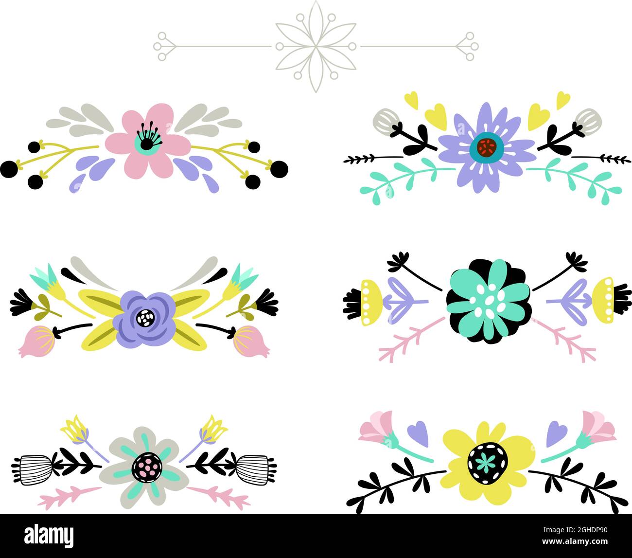 Set of bouquets Stock Vector Images Alamy