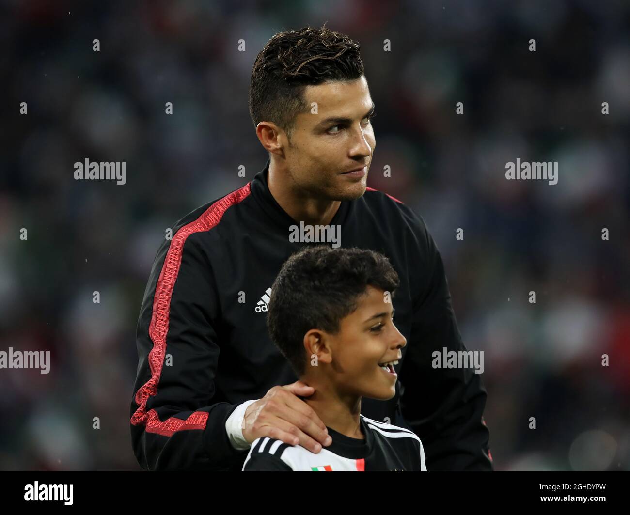 Cristiano Ronaldo Of Juventus With His Son Cristiano Juniorduring The Serie A Match At Allianz Cristiano Ronaldo Of Juventus With His Son Cristiano Juniorduring The Serie A Match At Allianz