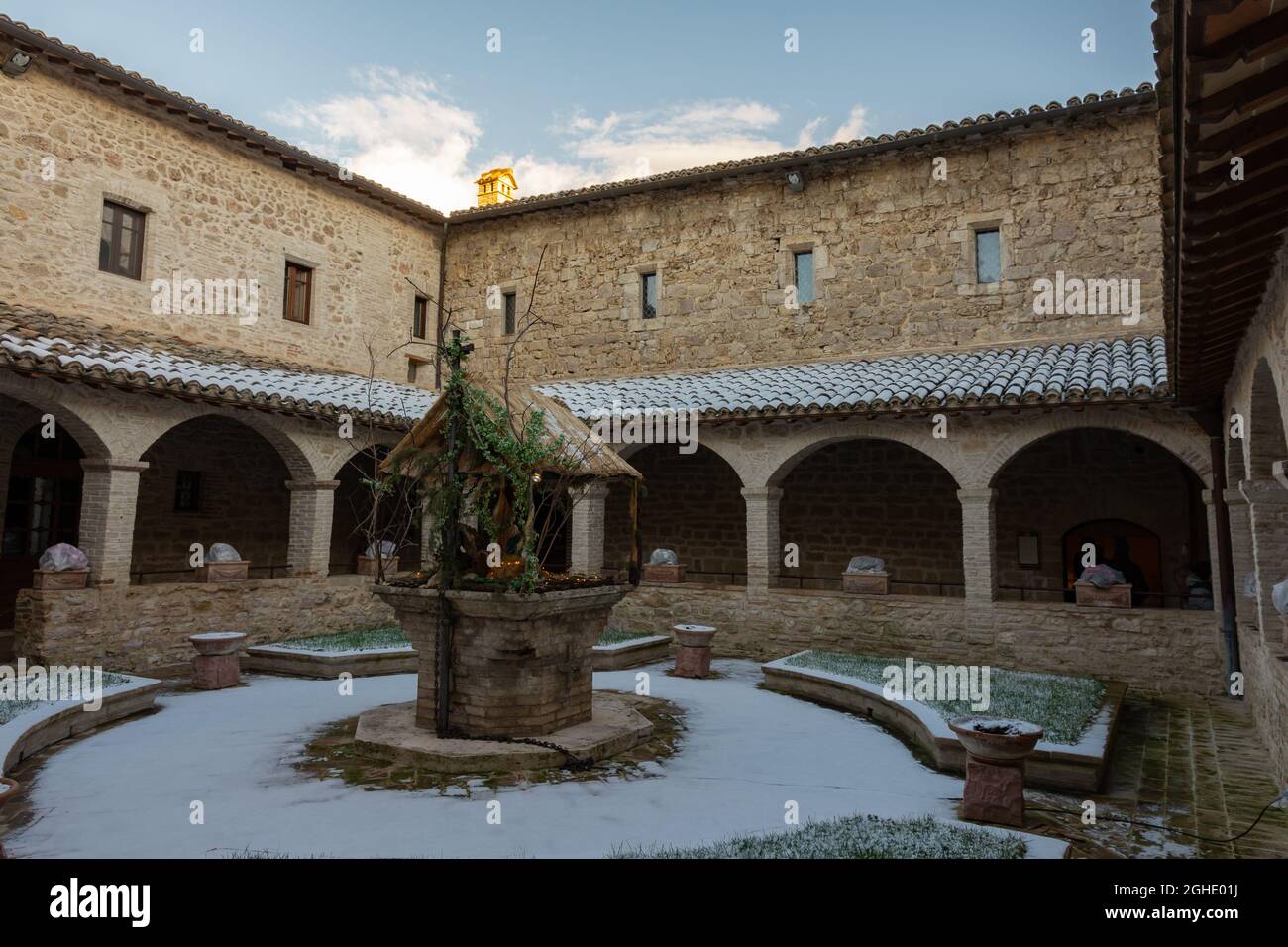 Assisi, church of San Damiano. The Church of San Damiano, is the place where St. Clare died and Assisi, church of San Damiano. The Church of San Damiano, is the place where St. Clare died and