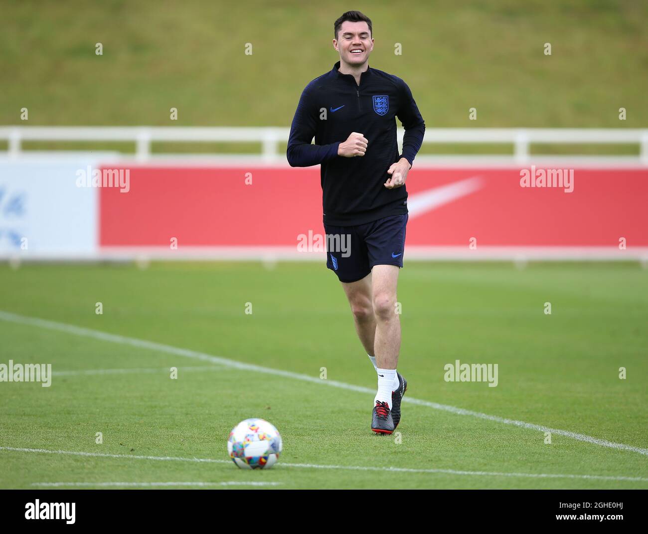 Michael Keane of Engalnd during the England training session at St George's Park, Burton on Trent. Picture date: 28th May 2019. Picture credit should read: Nigel French/Sportimage via PA Images Stock Photo