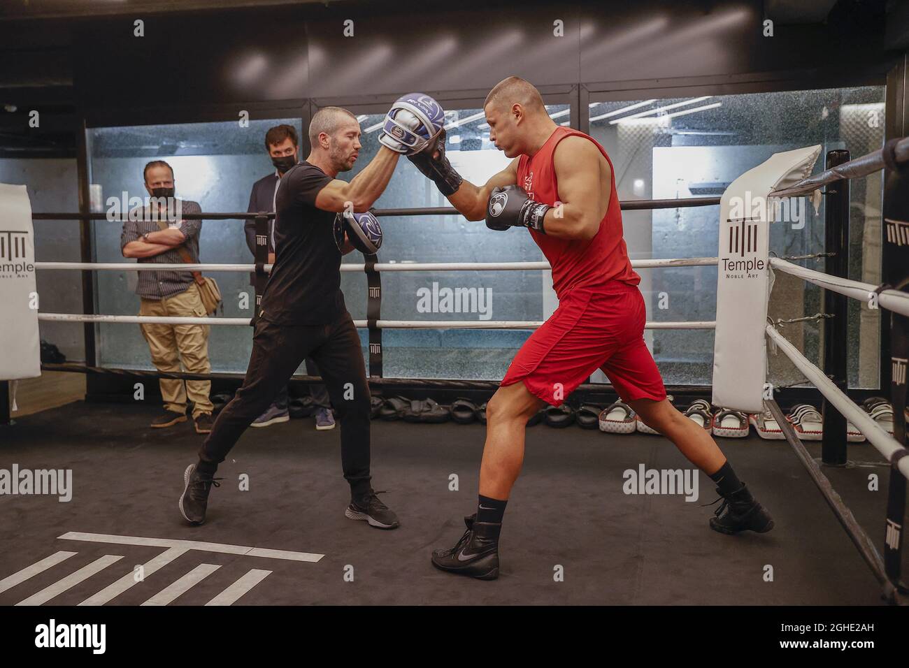 Petar MILAS during the private training session before the boxing meeting  to be held at Roland Garros, at the Temple Noble Art in Paris France on  September 06, 2021, Photo by Loic