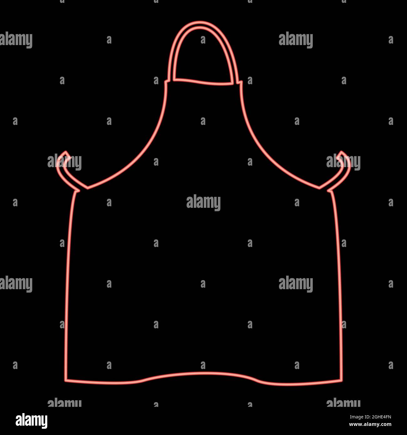 Neon kitchen apron red color vector illustration flat style light image Stock Vector