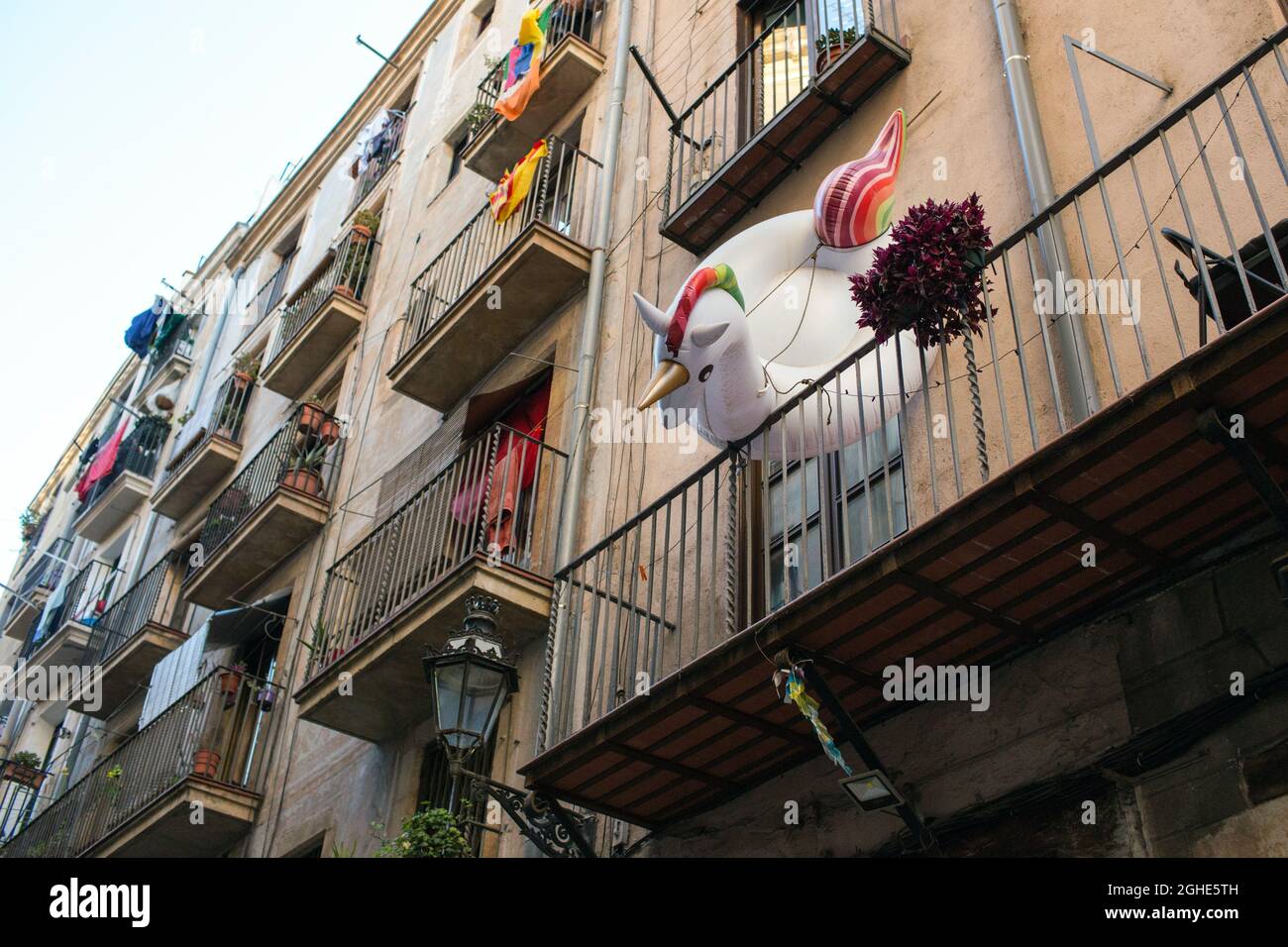 Barcelona, Spain. July 2018. Residential area in Barcelona, Spain. Stock Photo