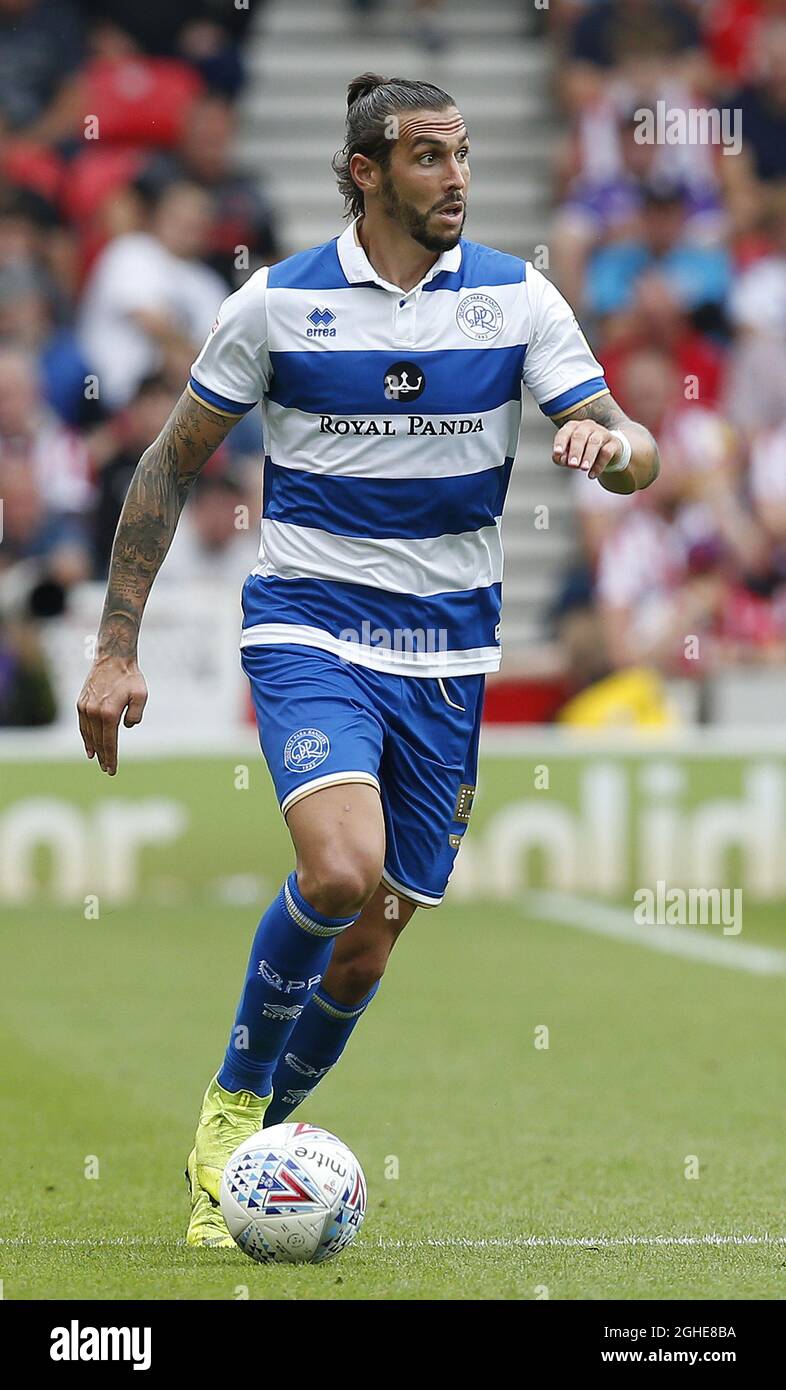 Geoff Cameron of QPR in action during the Sky Bet Championship match at the Bet 365 Stadium, Stoke-on-Trent. Picture date: 3rd August 2019. Picture credit should read: Andrew Yates/Sportimage Stock Photo