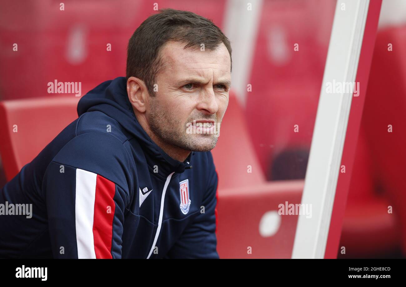 Nathan Jones Stoke City manager during the Sky Bet Championship match at the Bet 365 Stadium, Stoke-on-Trent. Picture date: 3rd August 2019. Picture credit should read: Andrew Yates/Sportimage Stock Photo