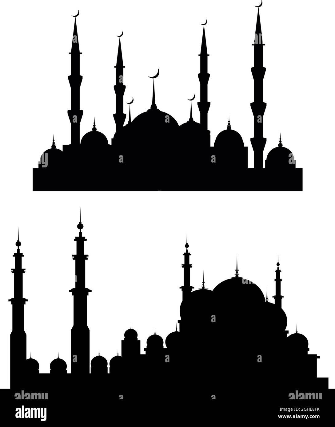Mosque Letering Eid Al Adha. Lettering composition of moslim holy month with mosque ...