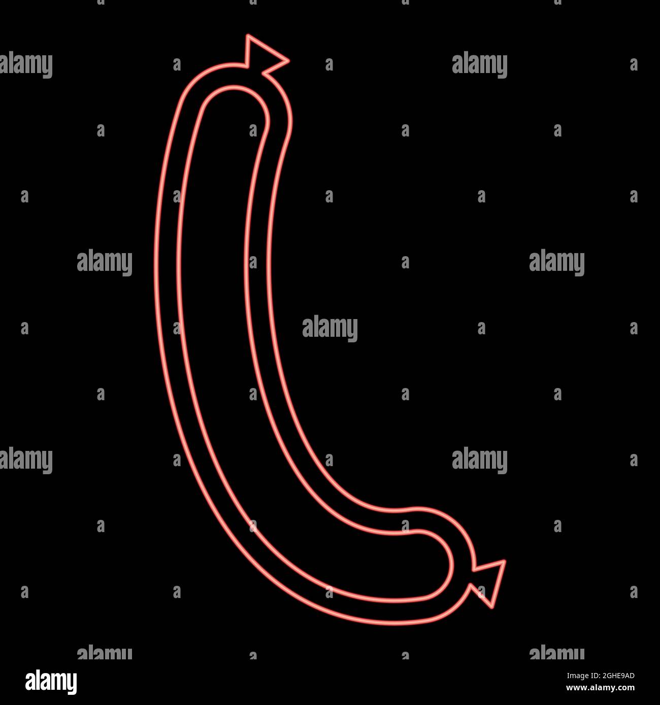 Neon sausage red color vector illustration flat style light image Stock Vector