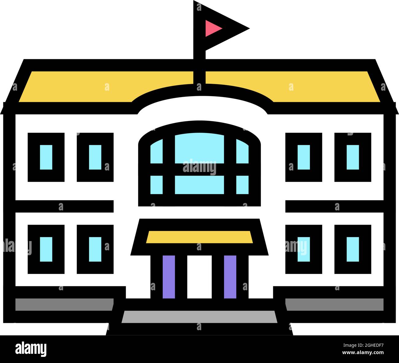 club building golf color icon vector illustration Stock Vector Image ...