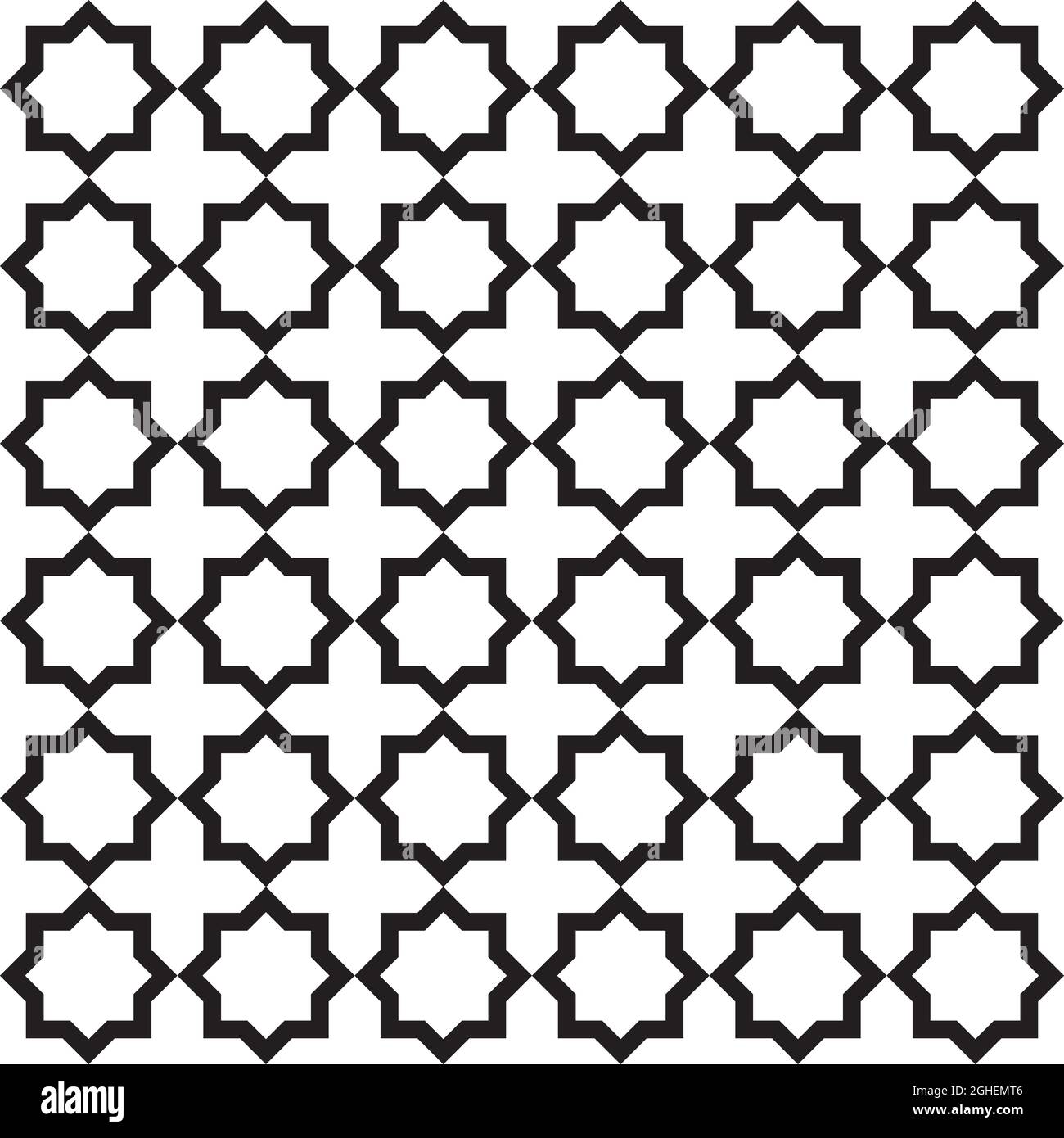 A simple geometric pattern. Black and white. Arabic style. Stock Vector