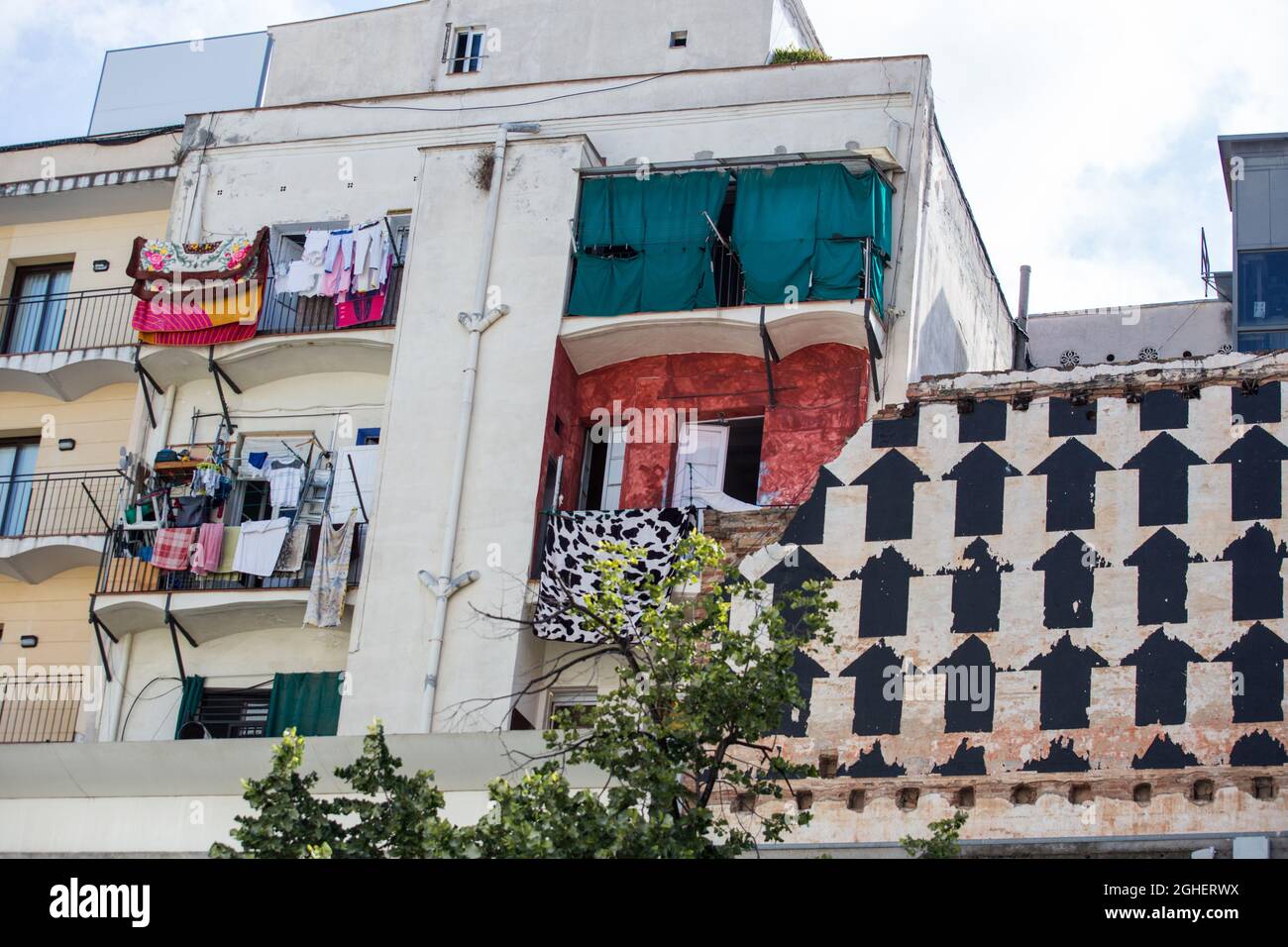 Barcelona, Spain, July 2018. Residential area in Barcelona, Spain. Stock Photo