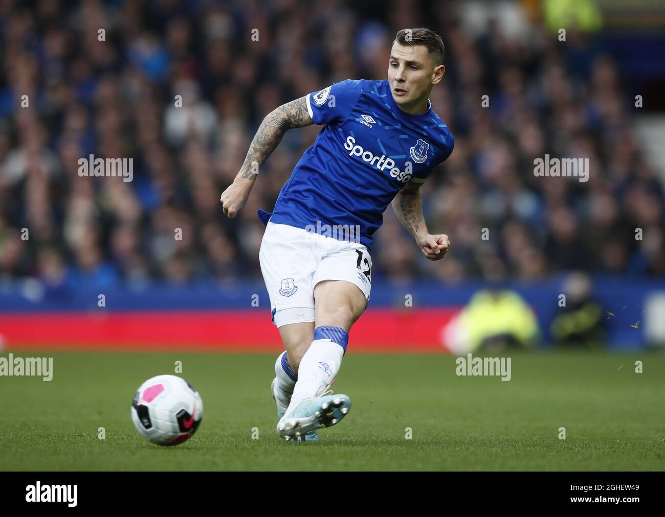 Lucas Digne of Everton during the Premier League match at Goodison Park ...