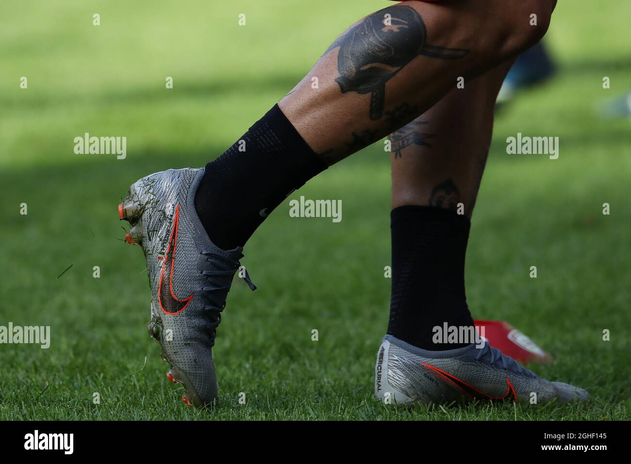 Radja Nainggolan of Cagliari's tattooed legs during the Serie A match at  Stadio Grande Torino, Turin.