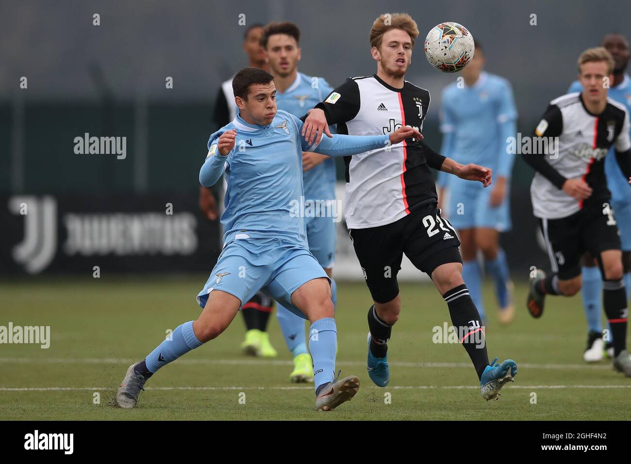 Alessandro Cerbara of Lazio and Erik Gerbi of Juventus during the Campionato Primavera match at the Juventus Center, Vinovo. Picture date: 10th November 2019. Picture credit should read: Jonathan Moscrop/Sportimage via PA Images Stock Photo