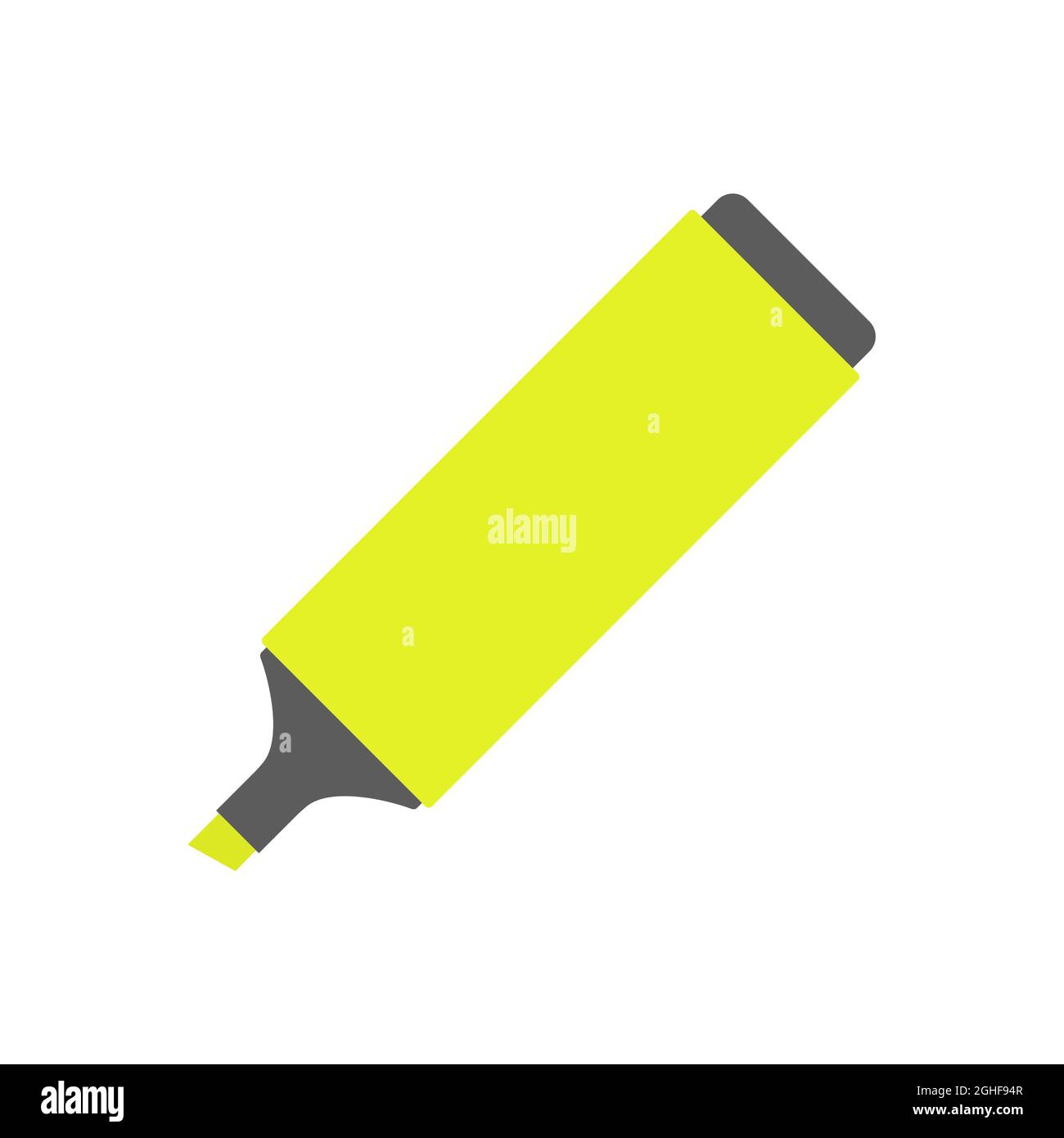 Yellow marker highlighter pen. Isolated on white background. Vector