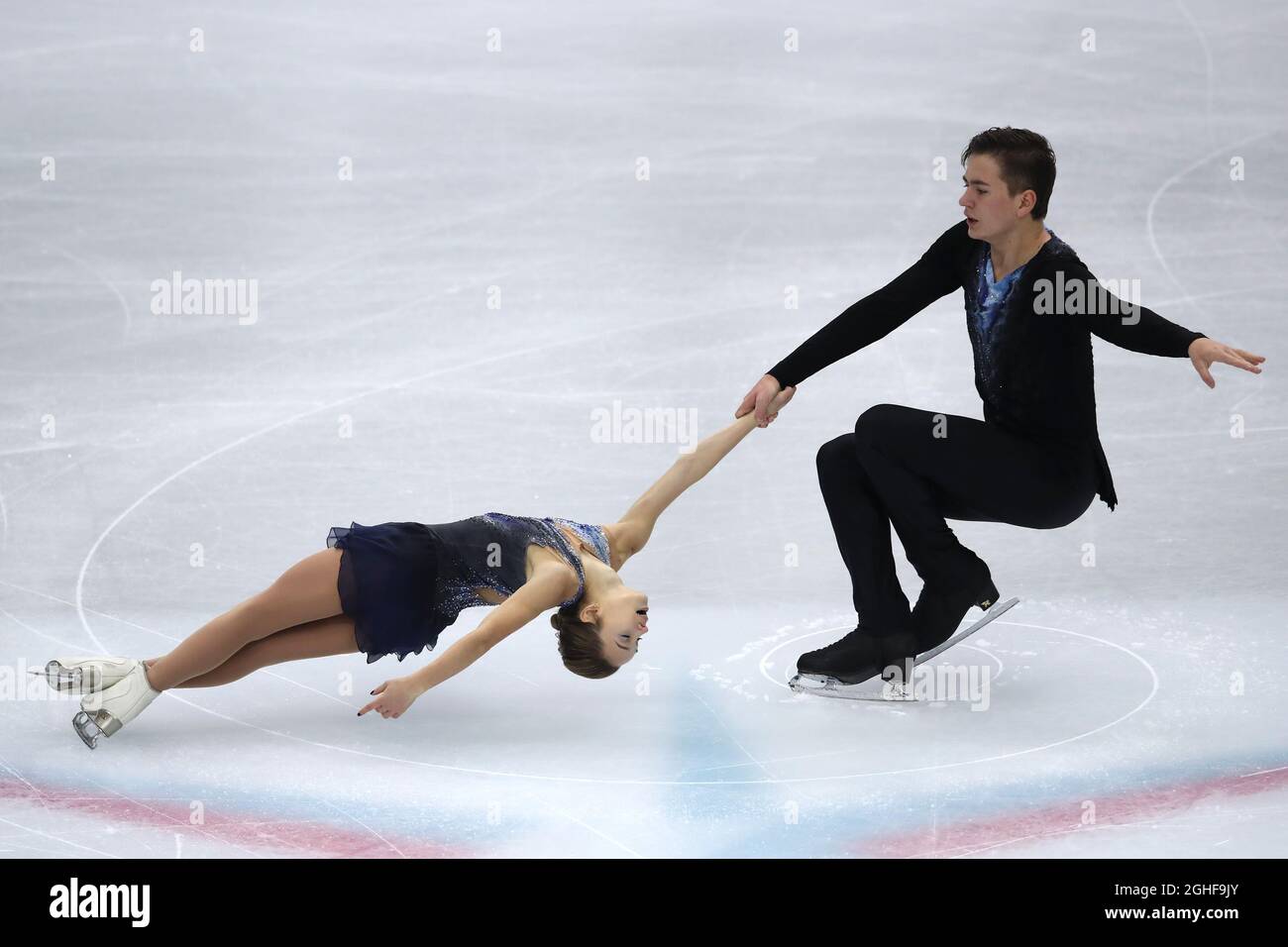 Daria Pavliuchenko and Denis Khodykin of Russia perform at Palavela, Turin. Picture date: 5th December 2019. Picture credit should read: Jonathan Moscrop/Sportimage via PA Images Stock Photo