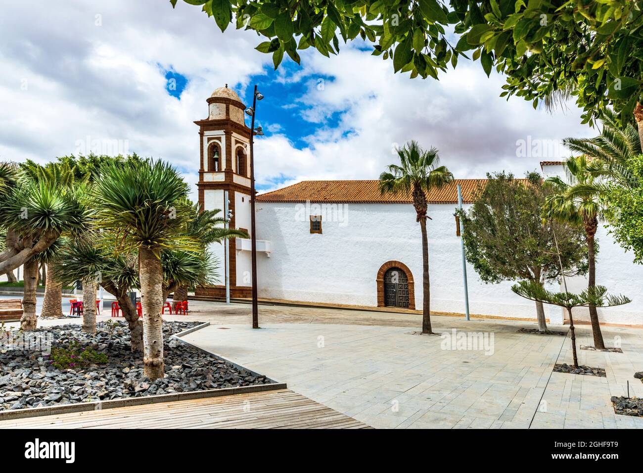 Old church Iglesia de Nuestra Senora in the village of Antigua, Fuerteventura, Canary Islands, Spain Stock Photo