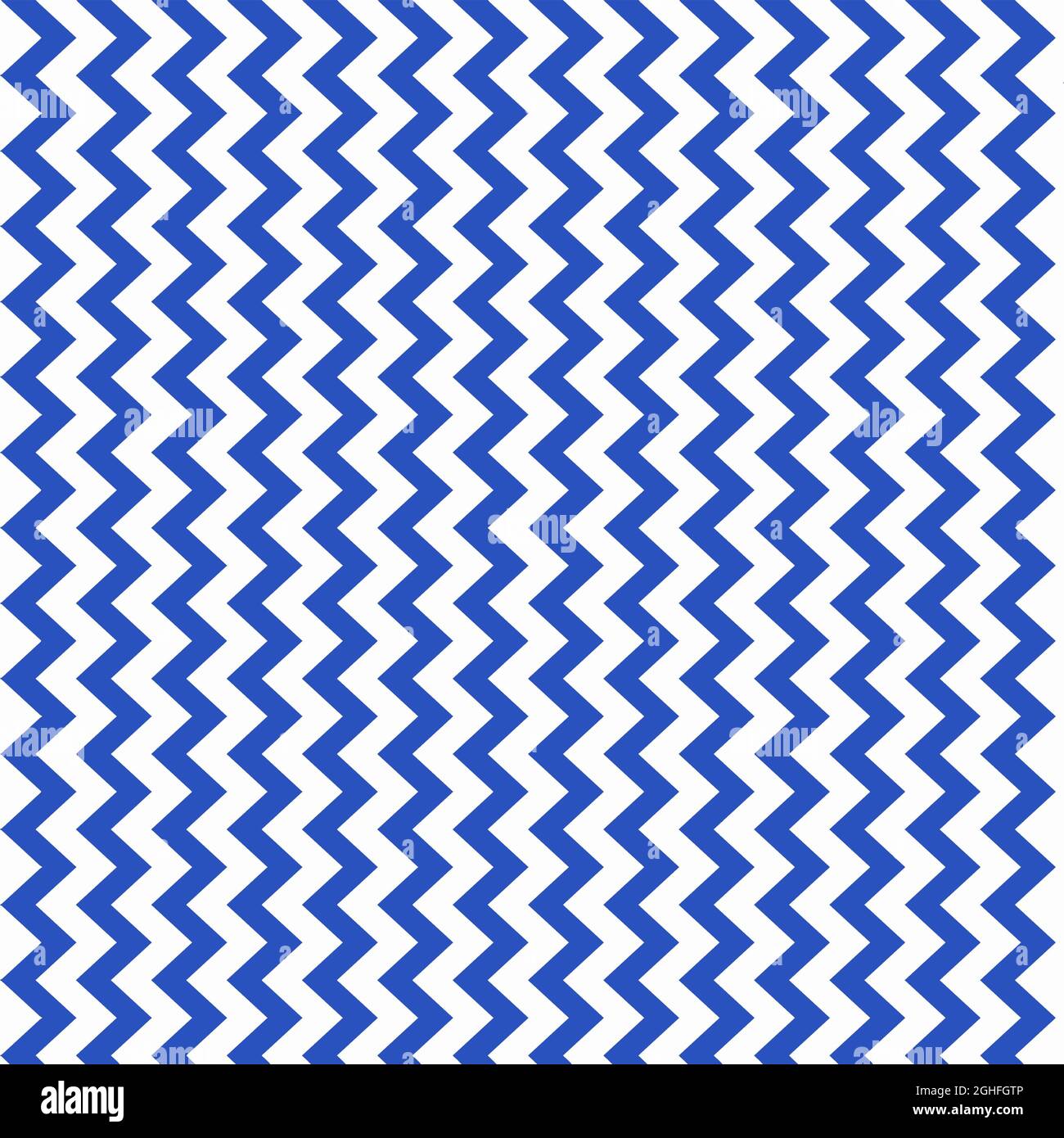 Cerulean blue and white chevron pattern in vertical zigzags in 12x12 design element for backgrounds and projects. Stock Photo