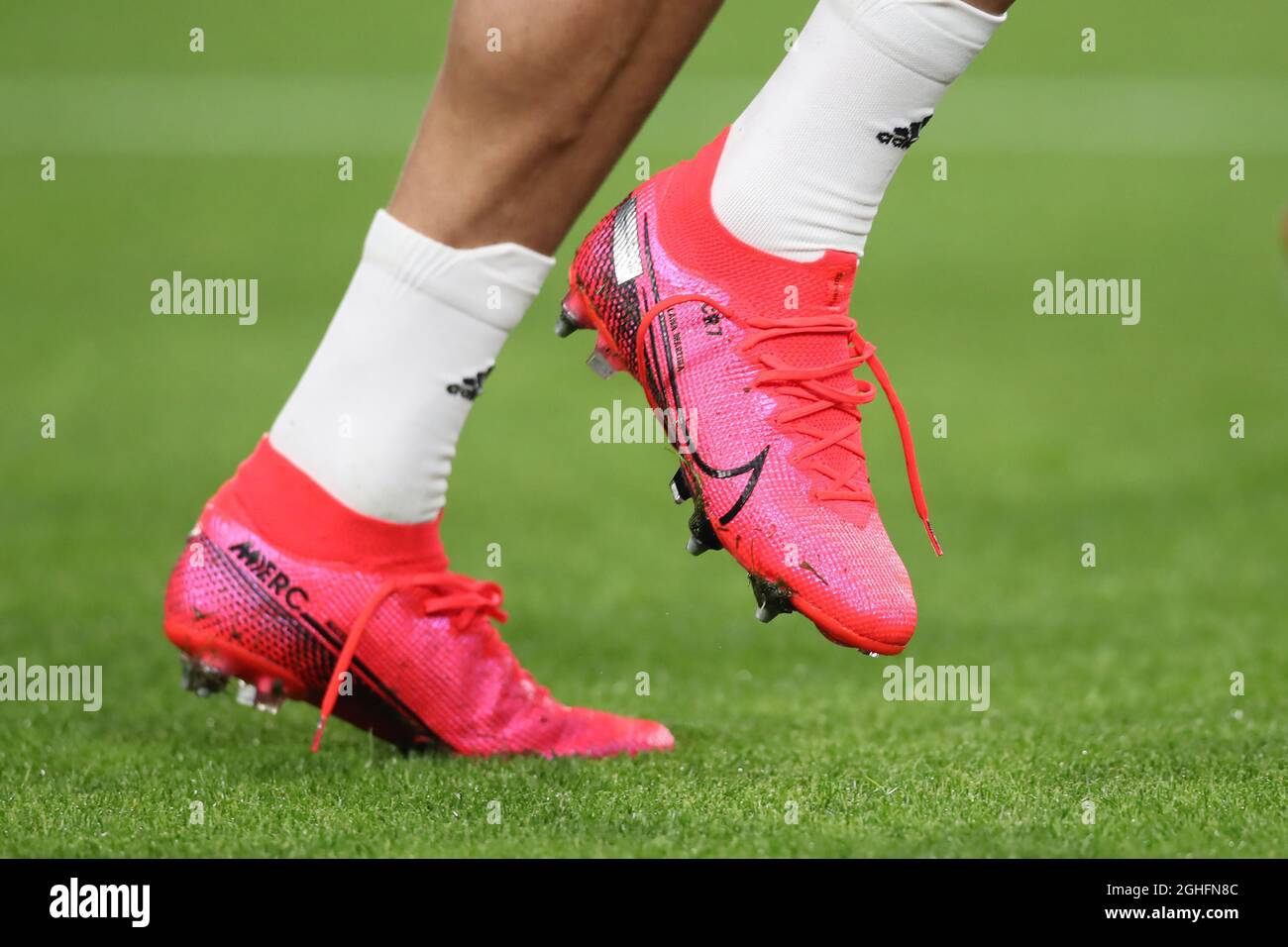 Cristiano Ronaldo of Juventus's Nike Mercurial boots during the Coppa  Italia match at Allianz Stadium, Turin.