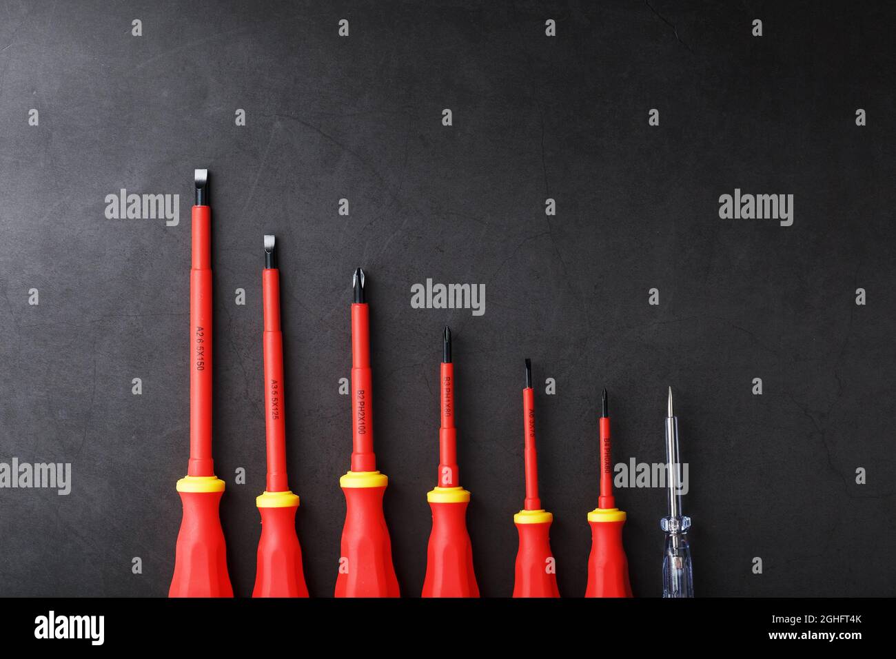 Screwdriver Bit Red Color Case of bit set on white background hi-res stock photography and images ...