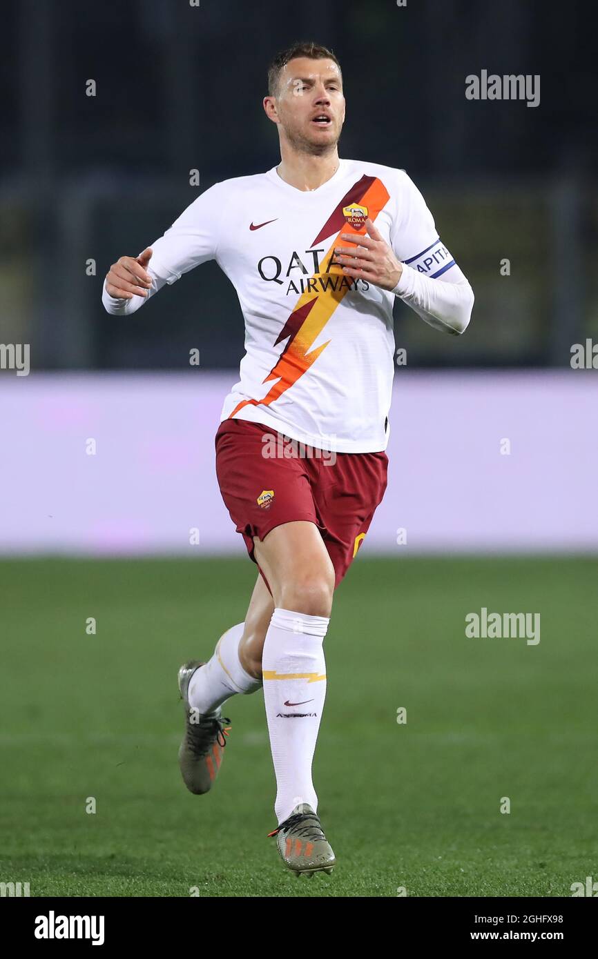 Edin Dzeko of AS Roma during the Serie A match at Gewiss Stadium ...