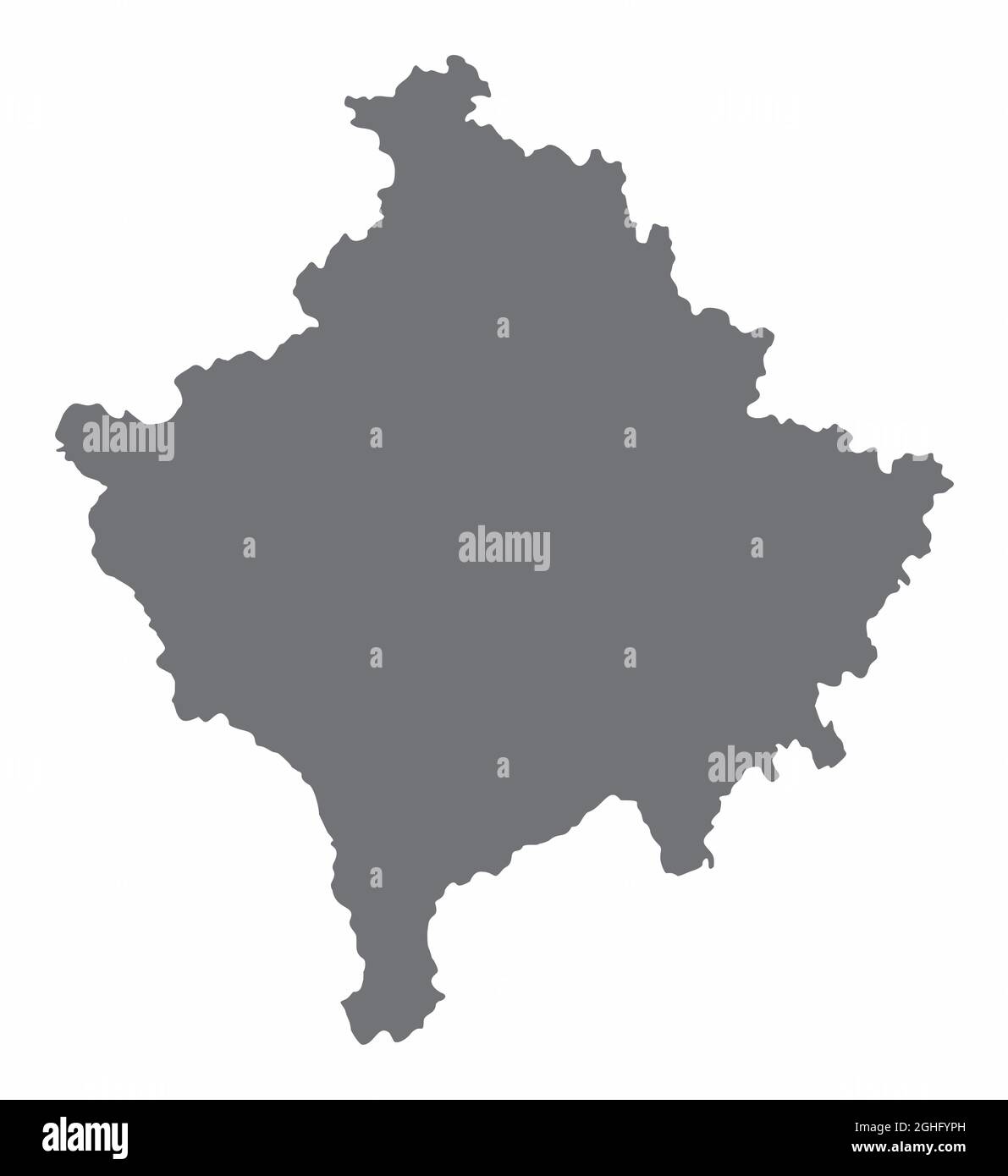 Kosovo silhouette map isolated on white background Stock Vector