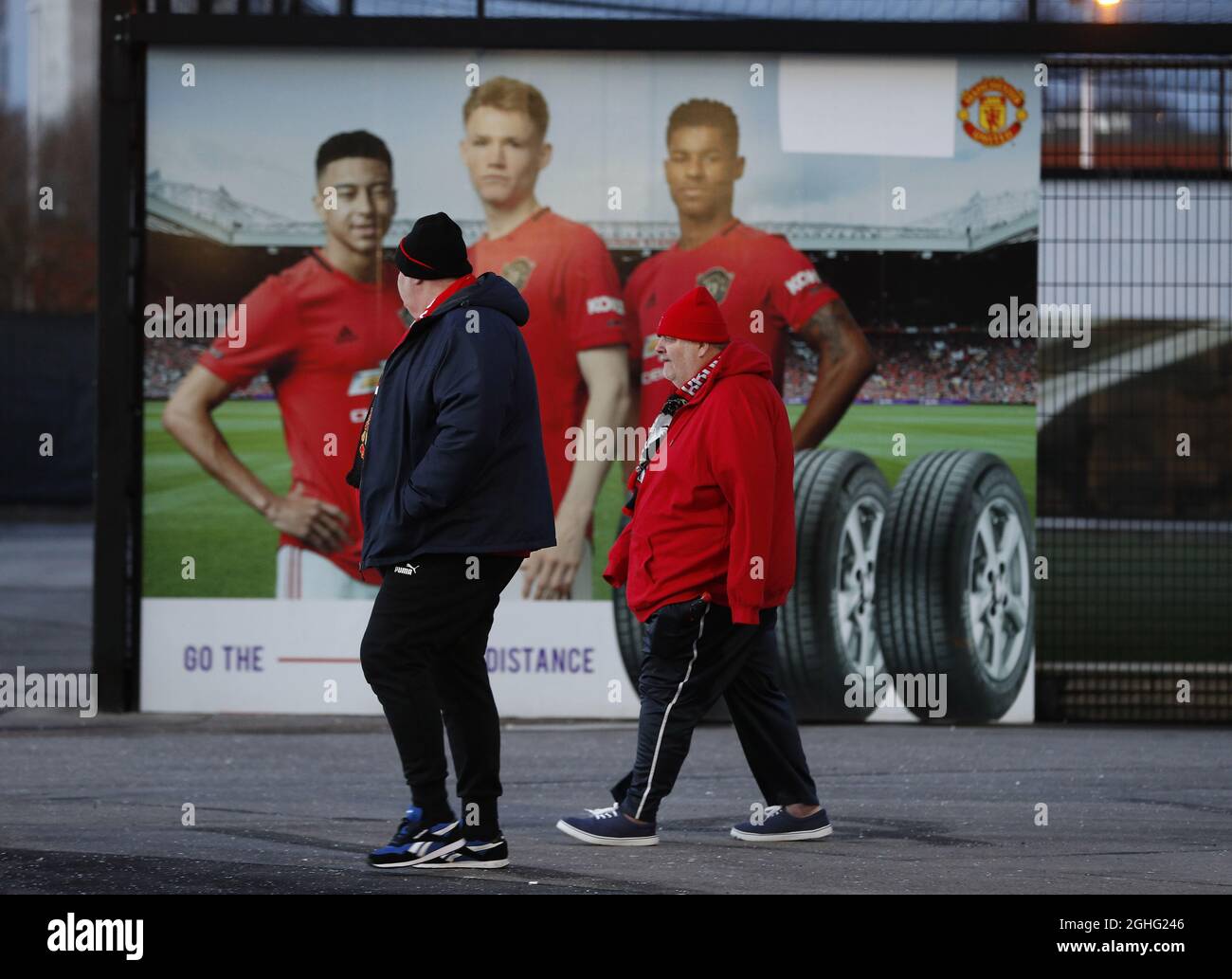 Fans arriving watched by their heroes during the UEFA Europa League match at Old Trafford, Manchester. Picture date: 27th February 2020. Picture credit should read: Darren Staples/Sportimage Stock Photo