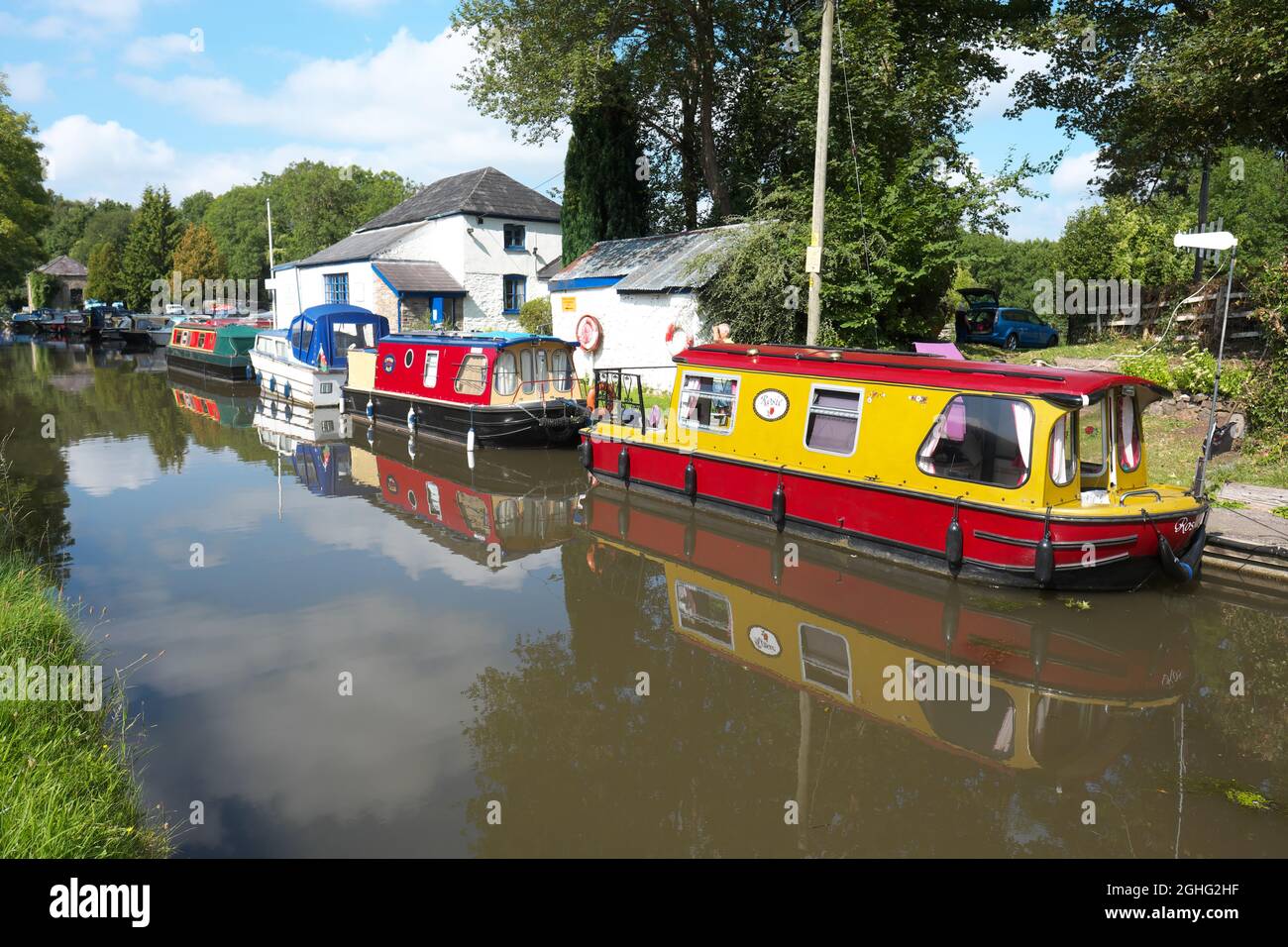 Govilon, Monmouthshire Wales Canal boats on the Monmouthshire and