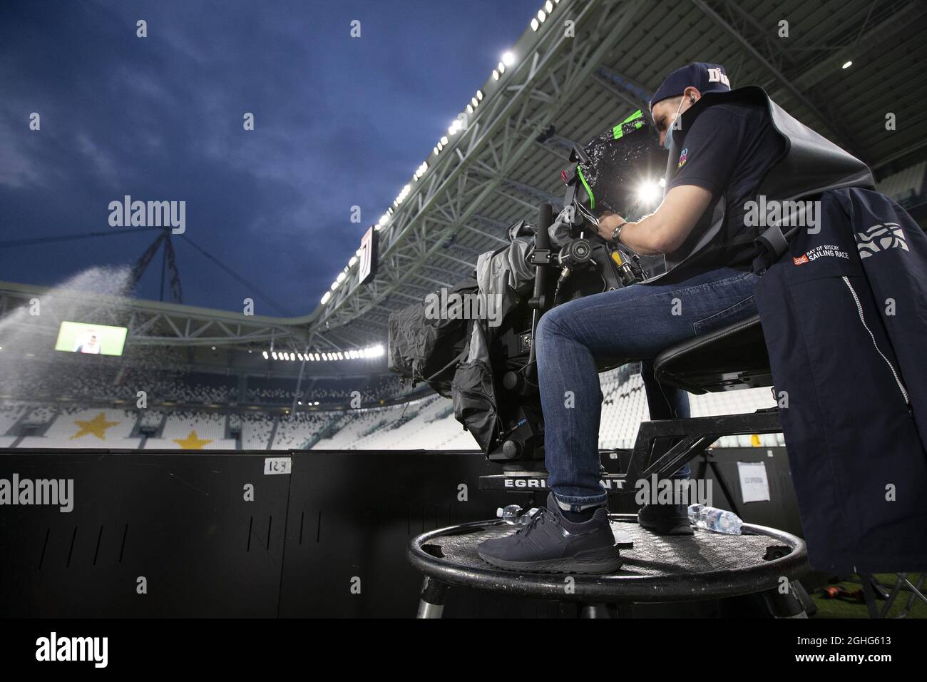 A Ptichiside Television Camera During The Serie A Match At Allianz Stadium Turin Picture Date 26th June 2020 Picture Credit Should Read Jonathan Moscrop Sportimage Via Pa Images Stock Photo Alamy