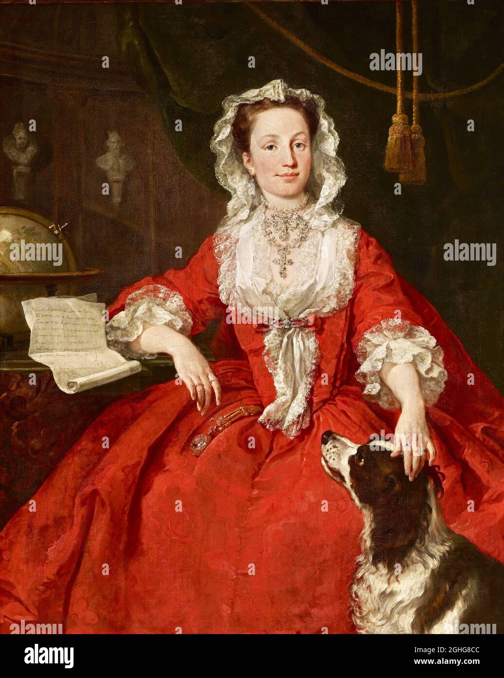 William Hogarth painting of Miss Mary Edwards - 1742 Stock Photo