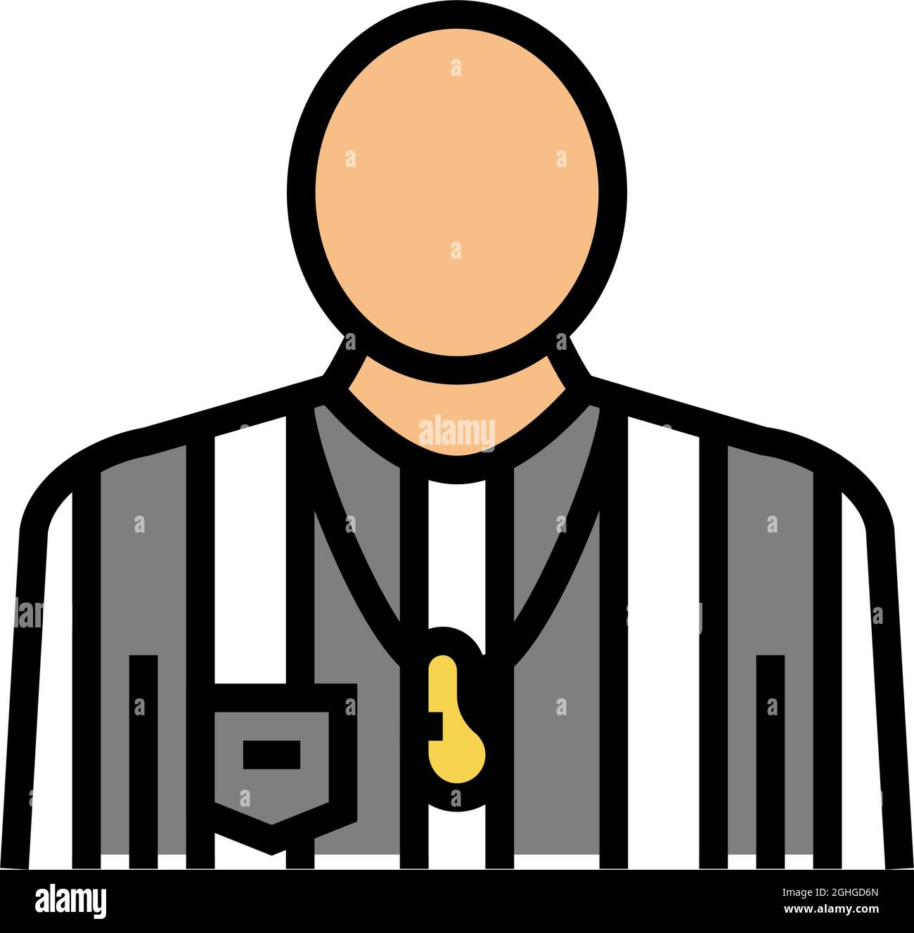 arbitrator judge or referee soccer color icon vector illustration Stock