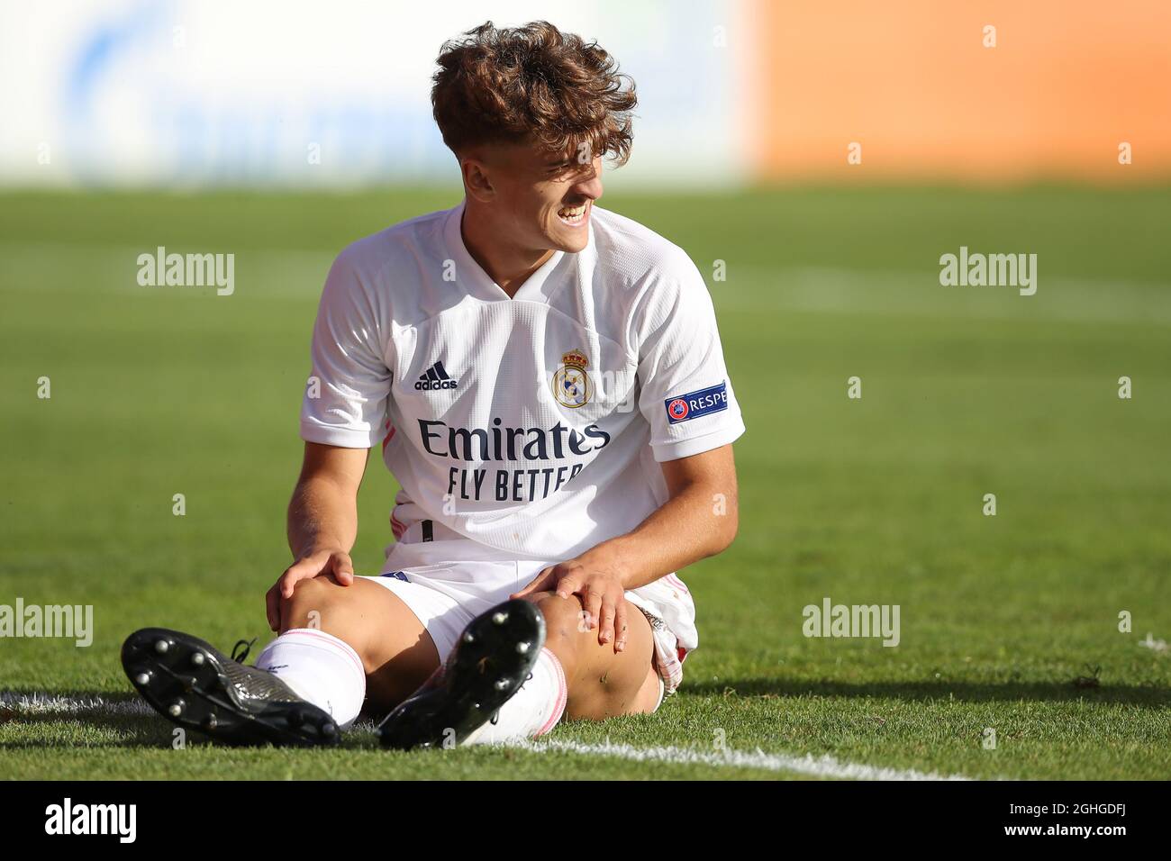 Pablo Rodriguez of Real Madrid reacts during the UEFA Youth League Final  match at Colovray Sports Centre, Nyon. Picture date: 25th August 2020.  Picture credit should read: Jonathan Moscrop/Sportimage via PA Images