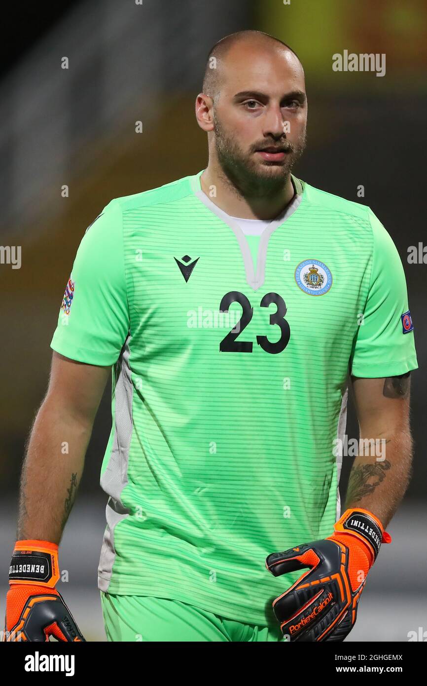 Elia Benedettini of San Marino during the UEFA Nations League match at  Stadio Romeo Neri, Rimini.