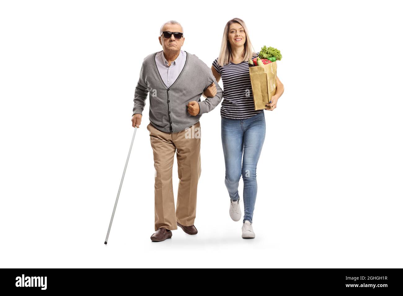 Helping a blind man Cut Out Stock Images & Pictures Alamy